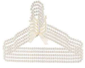 lot 60130 image: 16 inch Pearl Hanger Cute Ribbon Bow Hanger Elegant Clothes Hangers Metal Hangers, for Wedding Dress, Photographing, or Decorate your Closet