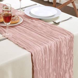 lot 7595 image: Dusty Pink Cheesecloth Table Runner 35 x 120Inch Fall Boho Wedding Home Decor