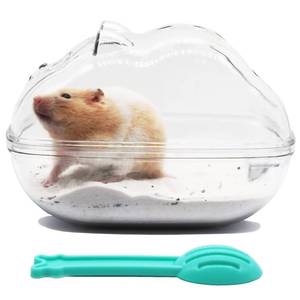 lot 7606 image: Wenriko Hamster Sand Bath Container, Hamster Bathtub with Cleaning Scoop, Big Space, Easy to Clean, for Dwarf Hamster, Gerbil, Small Animals
