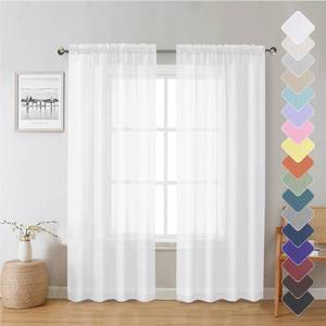 lot 7613 image: Lecloud teal Sheer Curtains 72 Inches Long 2 Panels, Light Filtering Voile Drapes for WindowDoor, Breathable Rod Pocket Window Treatments for Bedroom Living Room, Each 40 W x 72 L