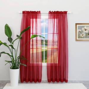 lot 7623 image: dulcidee Burgundy Sheer Curtains 84 Inch Length 2 Panels Set - Lightweight and Light Filtering Elegant Rod Pocket Window Sheer Curtains for Bedroom Living Room Dining Room