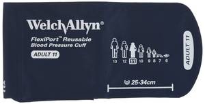 Welch Allyn REUSE-11-2MQ FlexiPort Reusable Blood Pressure Cuffs with Two-Tube Locking-Type Connectors, Adult, Size 11 - Retail: $23