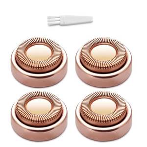 lot 7640 image: Facial Hair Remover Replacement Heads, for Flawless Women Lip Soft Touch, Chin, and Cheeks Cleaning as Seen on TV 18K Gold-Plated Rose Gold 4 Count