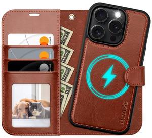 lot 7653 image: OCASE for iPhone 16 Plus Case Detachable Wallet Case with Card Holder, 2 in 1 Pu Leather Flip Folio with RFID Blocking Stand Wrist Strap Shockproof Phone Cover 6.7 Inch 2024, Dark Brown