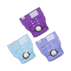 lot 7657 image: CuteBone Dog Diapers Female Washable Small Medium Large 3 Pack Reusable Doggie Diapers Puppy Period Pants for Doggy Heat Cycle Peeing