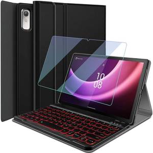 lot 8120 image: Backlit Keyboard Case for Lenovo Tab P11 2nd Gen 11.5 (TB350FU  TB350XU) 2023 with Screen Protector, Wineecy 7 Colors Light Detachable Wireless Keyboard Folio Cover Case for 11.5 inch Tab P11 Gen 2 - Retail $33