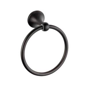 lot 8125 image: Wall Mounted Classical Design Round Towel Ring for Bathroom (Black)