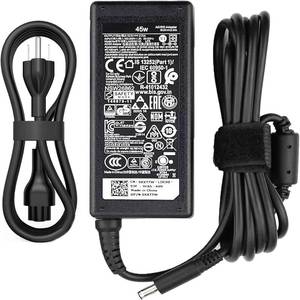 lot 8128 image: 45W (4.5  3.0 mm Jack 19.5V 2.31A) AC Charger Fit for DELL Inspiron 1113141517 3000 5000 7000 Series(3583 3593 5570) Latitude E5450 XPS 13-45 Watt AC 2-in-1 Computer Power Adapter Cord - Retail $20
