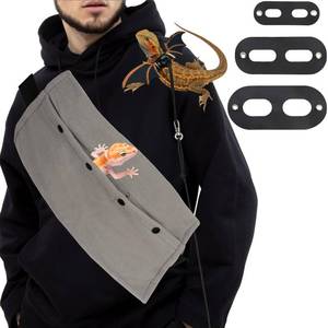 lot 8140 image: Dexspoeny Bearded Dragon Sling Carriers and Leash Harness, Adjustable Harness with Leather Wings and Sling Bag, Reptile Small Pet Backpack Batwing Accessories, Bearded Dragon Tanks Decor for Outdoor