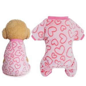 lot 8143 image: Dxhycc Heart Dog Sweaters Fleece Dog Pajamas Onesie for Small Medium Dogs