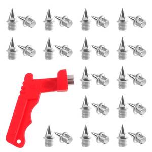 lot 8151 image: HAOIOKSC 32PCS 14 Inch Track Spikes - Stainless Steel Pyramid Spikes for Track Shoes, Cross Country & Sprint Running Shoes - Includes Spike Wrench, Replacement Spikes for Sports Short Running Shoes