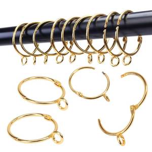 lot 8160 image: Openable Curtain Rings with Eyelet,24PCS Curtain Rings,Drapes Rings 1.5 in Interior Diameter,Hinge Snap-Joint Design, Fits Curtain Rods Up to 1.25 Inches Gold TXZWJZ