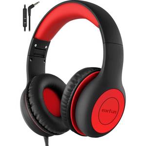 lot 8178 image: EarFun K1 Kids Headphones Wired with Mic, Volume Limit Headphones for Kids