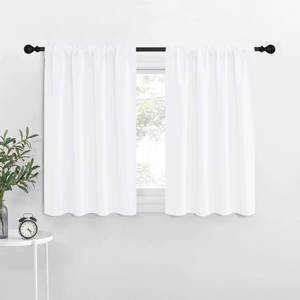 lot 8180 image: NICETOWN White Light Filtering Curtains for Kitchen 42 w x 36 L 2 Panels - Retail $20