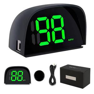 lot 8189 image: Car GPS Speedometer, Digital MPH Head Up Display with USB Cable Plug, Green