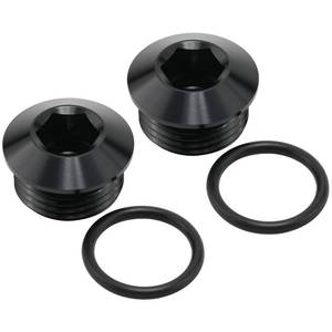 lot 8191 image: Podavelle 8AN 8 ORB O-ring Seal Boss Socket Port Plug Block Off Fitting Adapter Aluminum Black, Pack of 2