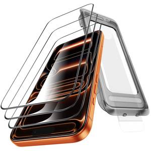 lot 8194 image: Smeliev for iPhone 17 Pro Screen Protector, 3 Pack, Military Grade Shatterproof, Full Coverage Scratch Resistant 9H Hardness Tempered-Glass Film, HD Clear, 6.3 inch