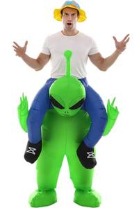lot 19237 image: Inflatable Alien Costume for Adults Funny Halloween Ride-On Blow Up Costume