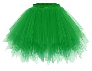 lot 19238 image: Bridesmay Womens Tutu Skirt 50s Vintage Ballet Bubble Dance Skirts for Cosplay Party Green XL