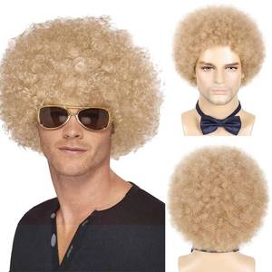 lot 19253 image: BCHR Blonde Afro Wig Men, 70s Costumes for Men Heat Resistant Synthetic Disco Wig (Blonde)