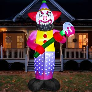 Joiedomi 9 FT Tall Halloween Inflatables Outdoor Decoration, Blow Up Yard Decorations, Giant Inflatable Clown with Hammer with LEDs for Scary Halloween Decor