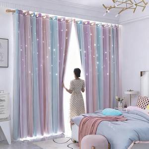 lot 19264 image: Cute Star Blackout Curtains for Girls Bedroom, Princess Curtains, W40X L63