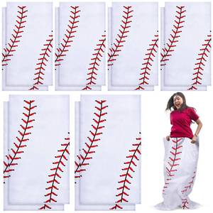 lot 19265 image: Cindeer 12 Pcs Potato Sack Race Bags Sports Themed Potato Race Jumping Bags 40 x 20 Inches for Adults Family Party Games and Activities Party Supplies(Baseball)