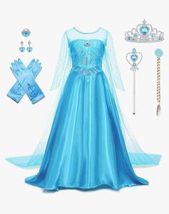 lot 19268 image: Princess Dress for Girls Luxury Princess Dress Up Halloween Cosplay Princess Costume Fancy Dress Birthday Outfit -110