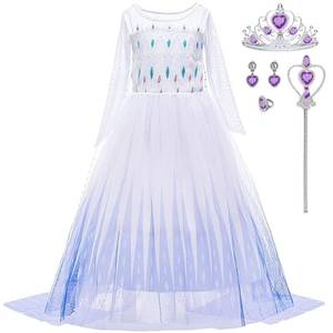 lot 19275 image: iTVTi Girls Princess Costumes Halloween Carnival Cosplay Birthday Party Dress White, 3-4 Years (Label 110)