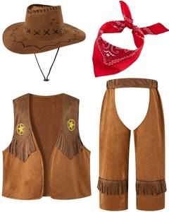 lot 19276 image: Boys Halloween Cowboy Accessories Set Dress Up Play Set Outfits (7-8T)