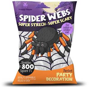 lot 19281 image: Halloween Spider Web Decoration, 800 Sqare Feet & Plastic Spiders, Halloween Party Supplies, Spider Webs (Large, 800 Sq Feet)