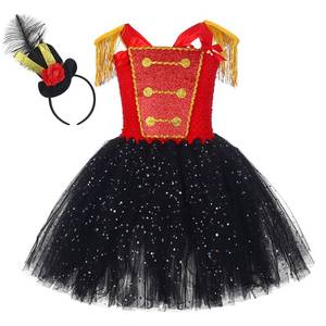 lot 19287 image: Tutu Dreams Christmas Circus Costume for Girls Kids America Drum Majorette Dress with Ringmaster Hat Carnival Pageant