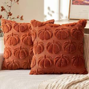 lot 19288 image: MIULEE Fall Pillow Covers Pumpkin Fall Decor 20x20 Rust