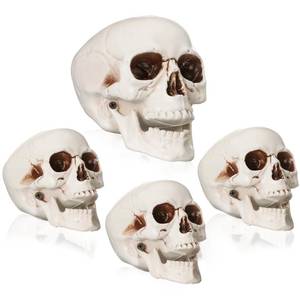 lot 19292 image: Seenelling 4 Pcs Skull Heads Halloween Decor, 6.3&4.9