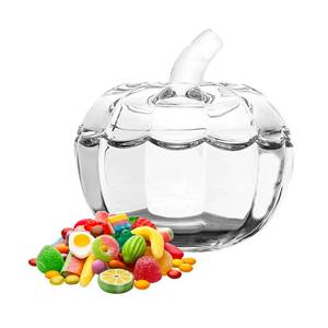 lot 19326 image: LIDSCURA Glass Pumpkin Jar with Cover, Halloween Pumpkin Candy Bowl with Lid, Transparent Pumpkin Cookie Bucket, Decorative Sugar Storage Container for Home Decor Party Wedding Decorating