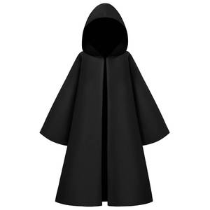lot 19331 image: Spooktacular Creations Boys Halloween Costumes, Kids Knight Cloak Tunic Hooded Robe, Black Toddler Knight Costume for Halloween Cosplay Role Play Parties(X-Large(12-14 yrs))
