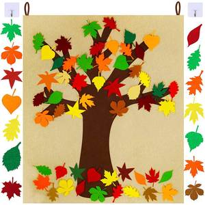 lot 19337 image: Supla Fall Tree of Thanks Craft Kit Felt Fall Tree Board with 52 pcs Detachable Autumn Leaf Ornaments Autumn Bulletin Board for Kids Classroom Craft Thanksgiving Activity