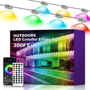 XINKAITE 300FT Permanent Outdoor Lights with 150 LEDs - Smart RGB+IC with 16 Million Colors, IP67 Waterproof, App & Remote Control, Hundreds of Modes for Holidays, Christmas & Home(2 Rolls 150FT)