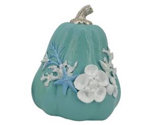 lot 19357 image: 8 Polyresin Pumpkin with Shells