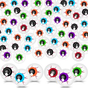 lot 19361 image: Seifar 48 Pcs Halloween Eyeballs 1.6 in Plastic Scary Eye Balls Realistic Ping Pong Eyeballs Horror Props Fake Colorful Table Tennis Balls for Halloween Party Terror Props Decor