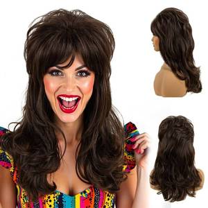 lot 19366 image: R REEWES FASHION 50s Beehive Wigs for Women Brown Bouffant Big Synthetic Hair Wig for 60s 80s Married Housewife Vintage Costume Cosplay Party