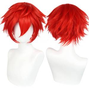lot 60261 image: ANOGOL Short Red Wig for Men Red Anime Wig Short Straight Wigs with Bangs