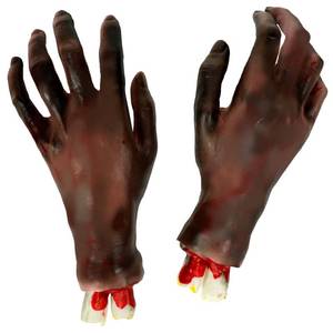 lot 60266 image: KatchOn, Fake Human Bloody Severed Hand - Body Parts Halloween Props  Fake Hands Scary Halloween Decorations  Bloody Decorations, Fake Hands Zombie Decorations  Scary Hand Props for Haunted House