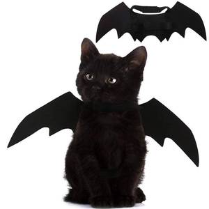 lot 60269 image: Pet Cat Bat Wings for Halloween Party Decoration, Puppy Collar Leads Cosplay Bat Costume,Cute Puppy Cat Dress Up Accessories