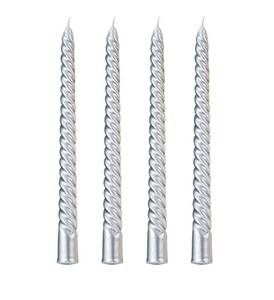 lot 60287 image: Wrcevtor 10 inch Taper Candles Set of 2 7.5 hrs Clean Burning Unscented, for Wedding, Parties,Home Decor and Special Occasions,Long Candle Sticks, Spiral Candle Christmas Candles(10 INCH, Silver)