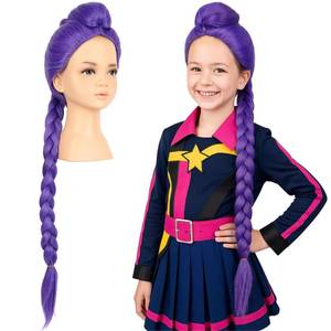 lot 60294 image: morvally 33.5 Inches Purple Long Braided Ponytail Wig - Anime Cosplay Wigs for Halloween Costume Party (Purple)