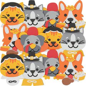 lot 60297 image: Fun Express Thanksgiving Pet Magnet Craft Kit ,Creative Holiday Craft Kits for Kids, with Colorful Thanksgiving Animal Designs, Fun DIY Projects for Kids Thanksgiving Party Decorations - 12 Piece