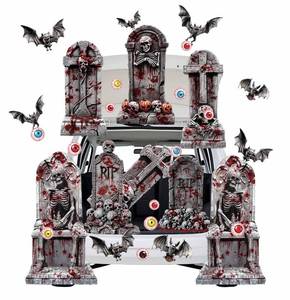 lot 60320 image: HEIPINIUYE Halloween Graveyard Trunk or Treat Car Decorations Kit Halloween Tombstone Trunk or Treat Decorations for SUV Car Garage Door Entryway Archway Tombstone Party Decorations