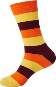 lot 60327 image: FancyBull Men Thanksgiving Sock, Brown and Yellow Orange Striped Socks