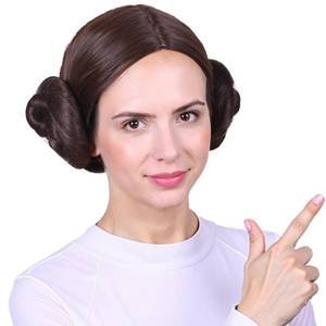 lot 60341 image: FantaLook Brown Princess Cosplay Wig with 2 Buns for Women Halloween Party Costume